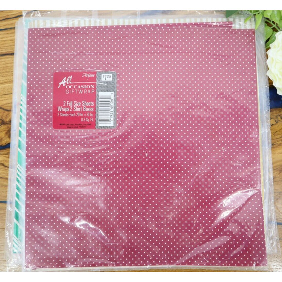 Vintg 1970s 80s 90s Wrapping Paper Gift Wrap Lot 10 Geometric Floral shells NOS - Picture 4 of 11